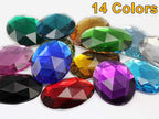 40x30mm Blue Aqua A21 Large Flat Back Oval Acrylic Rhinestones Cosplay Costume - Image 6