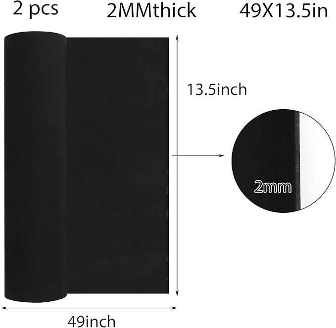 DIYASY 2 Pack EVA Foam 2mm, 49 x 13.5in Black EVA Cosplay Foam Roll Large | - Image 2