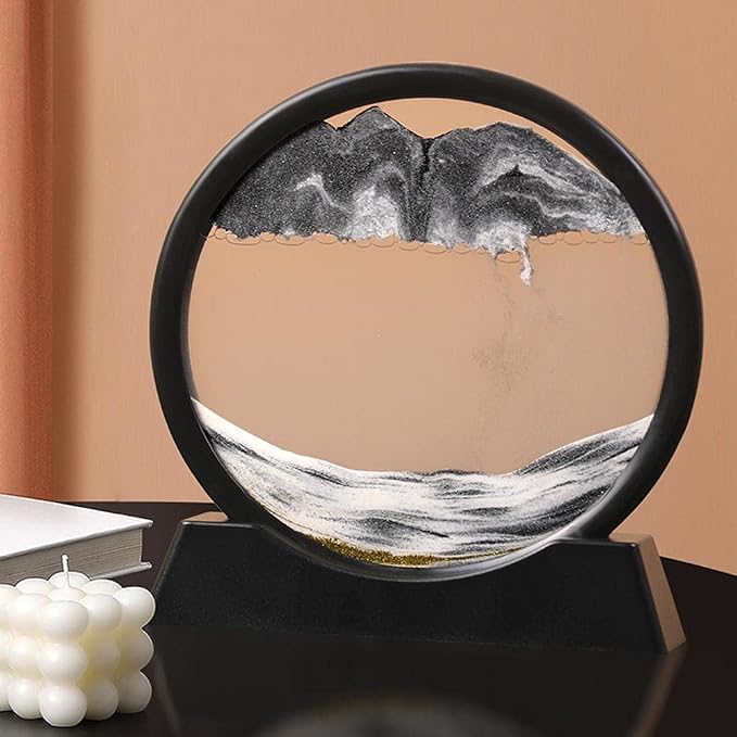 Arthink Moving Sand Art Picture in Motion Round Glass 3D Deep Sea Landscape - Image 5