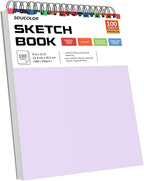 Soucolor 9x12 Sketch Book 2-Pack, 100 Sheets, Spiral Bound | 68lb acid-free - Image 2
