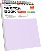 Soucolor 9x12 Sketch Book 2-Pack, 100 Sheets, Spiral Bound | 68lb acid-free - Image 2