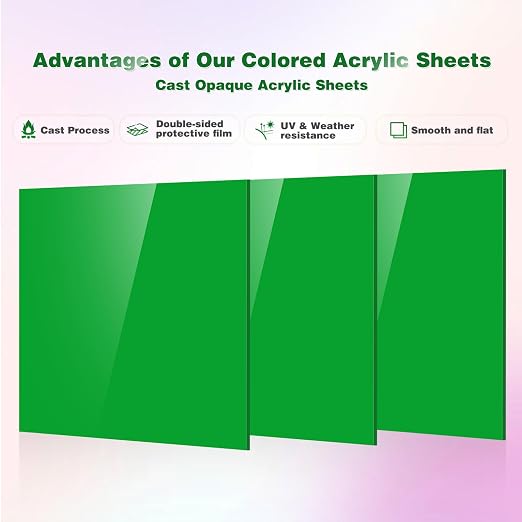 Adrattnay Green Acrylic Sheets 1/8" Thick, - Image 3