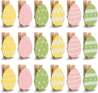 18 Pack Colorful Egg Wooden Clothespins, Mini Decorative Clips by Unknown
