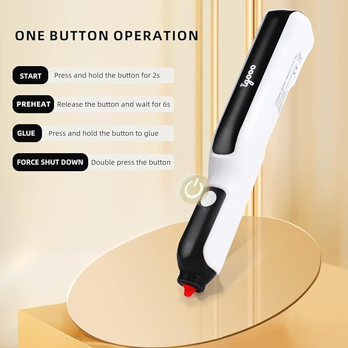 Cordless Glue Pen, Mini Hot Glue Gun, 6s Preheat, Automatic Glue Stick Feeding - Image 5