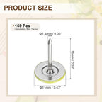 uxcell 150Pcs Upholstery Tacks, 11mmx15mm Flat Head Thumb Tack Decorative - Image 2