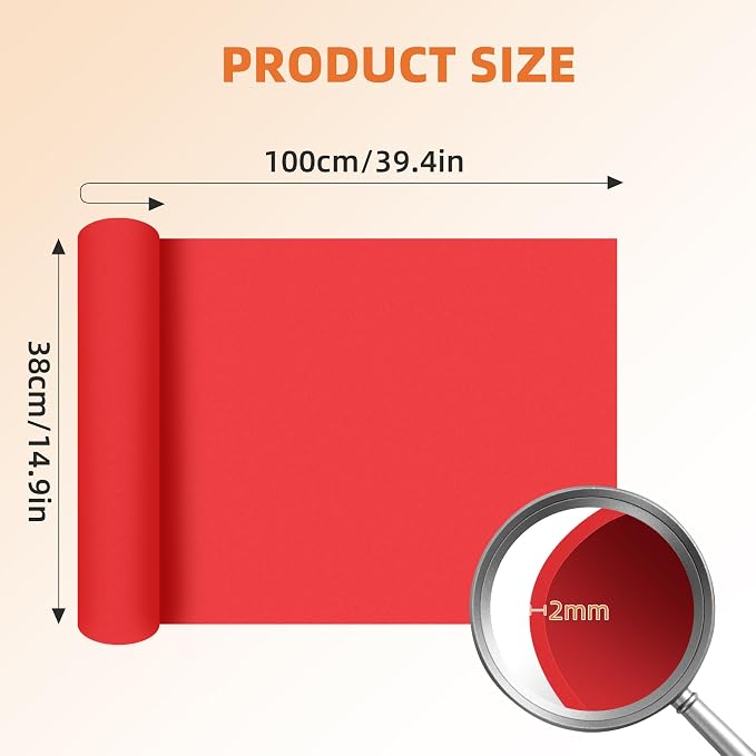 39"x15" EVA Foam Roll, 86 kg/m3 High Density 2MM Thick Foam Sheets, Flexible & - Image 2