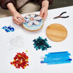WEBEEDY DIY Mosaic Craft Kit Flower Bamboo Coasters Kits - Image 6