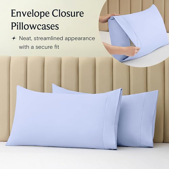 LuxClub 3 PC Twin XL Sheet Set, Deep Pockets Wrinkle Free Cooling Bed Sheets - Image 7