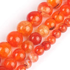 45pcs Smooth Natural Orange Agate Beads，8mm Dragon Vein Gemstone Round Loose - Image 8