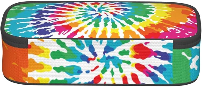 Colorful Tie Dye Rainbow Pencil Case Organizer Big Capacity Pencil Pouch - Image 3
