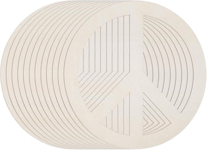 12 Pcs 12 Inches Wood Peace Cutouts Unfinished Round Wood Peace Sign Decor by Anglechic