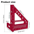 Premium Carpenter Square Hole Scribing Ruler Woodworking Square 22.5-90 Degree - Image 2