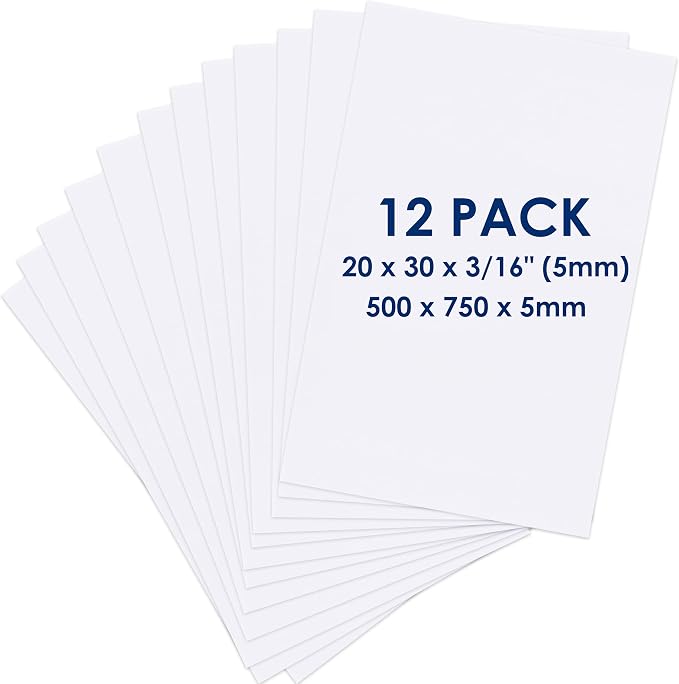 Foam Board 20 x 30 x 3/16", Foam Core Board Sheets, Acid Free Foamboard by Navy+Penguin