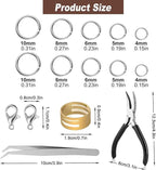 1200Pcs Silver with Pliers Jump Rings Jewelry Making Kit and Necklace Clasps - Image 3