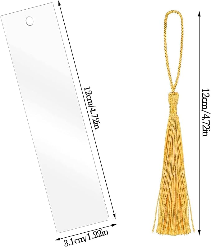 Clear Acrylic Bookmark, BetterJonny 30 Set Plastic Blank Book Page Mark - Image 7