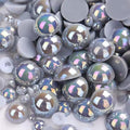 1000PCS Mixed Sizes 3/4/5/6/8/10mm Flatback Half Round Pearls Gems by Unknown