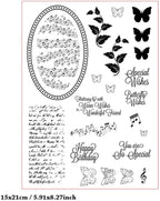 Vintage Words Music Background Clear Stamps Cards - Image 2