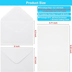 56 Pack Blank Cards and Envelopes 4.2 x 6.0 inches, Folded Cardstock - Image 2