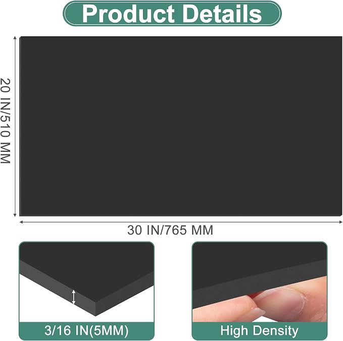 MYFAMIREA 12 Pack Black Foam Board 20" x 30", 3/16" Thick Board Poster - Image 2