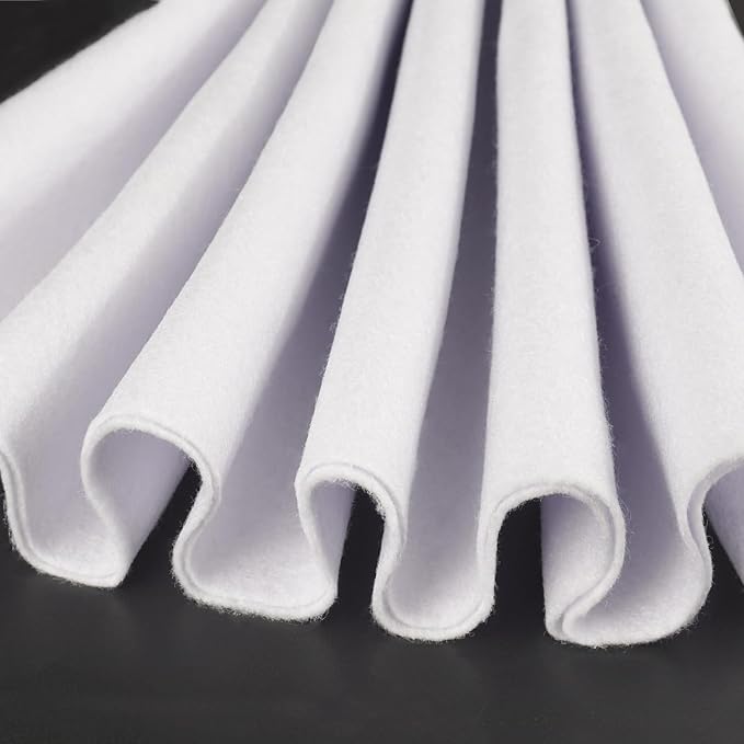 IONTACH 36" X 36" White Soft Felt Fabric 1.6mm Thick | Felt Sheets by IONTACH