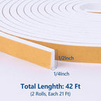 Self Adhesive Foam Tape Weatherstrip 1/2in x 1/4in x 42Ft High Density Foam - Image 2