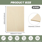 2 Pack Plywood Sheets, 17.1" x 23.6"x 1/16" Basswood Sheets | 1.5mm Basswood - Image 2