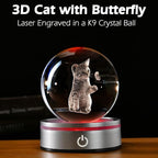 IFOLAINA Cat Lovers Gifts for Women Decorative Cat Glass Sphere Night Light | - Image 2