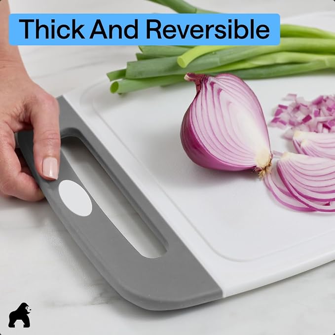 GORILLA GRIP BPA-Free Reversible Kitchen Cutting Board Set of 3, US Designed - Image 7