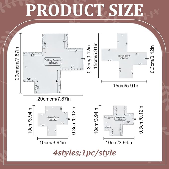 INFUNLY 4 Pcs Box Corner Template - Image 3