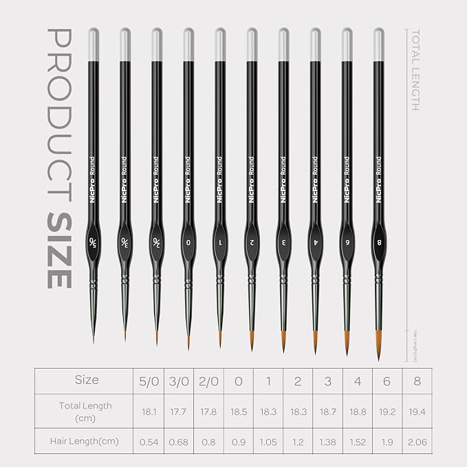 Nicpro Miniature Paint Brushes - Image 7