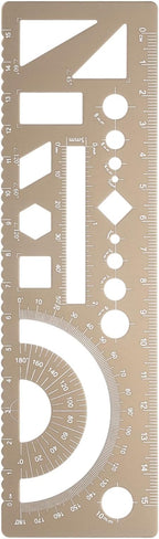 HARFINGTON Multifunctional Geometric Rulers 15cm Metric and SAE Aluminum by HARFINGTON