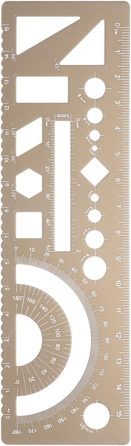HARFINGTON Multifunctional Geometric Rulers 15cm Metric and SAE Aluminum by HARFINGTON