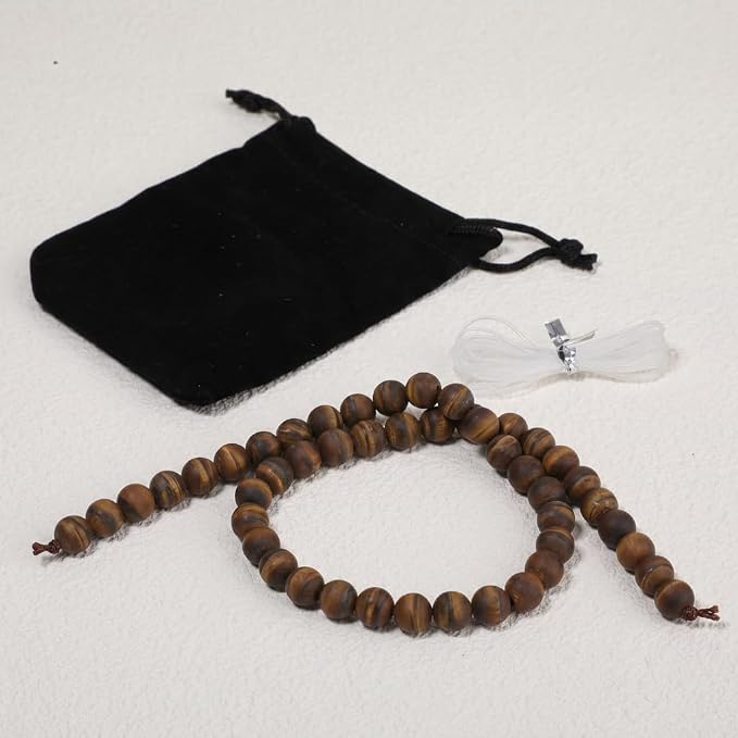 8mm Matte Classic Tiger Eye Bead, 15-Inch Matte Round Loose Stone Beads - Image 7
