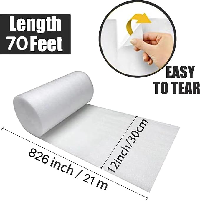 12"x 140'Foam Wrap Rolls for Moving Packing Foam Roll Packing Materials - Image 2