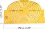 Utoolmart Geometric Drawings Templates Plastic Measuring Template Rulers | - Image 2