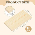 MECCANIXITY 10Pcs Wood Strips Slats, 11/32" x 2" x 4" Thin Wood Sticks Flat - Image 2