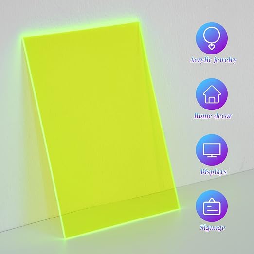5 Pack Acrylic Sheet Green Fluorescent Colored Translucent Sheets Easy to Cut - Image 4