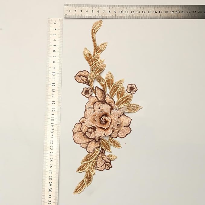 Vintage Rose Sew Lace Flower Embroidery Patches, - Image 2