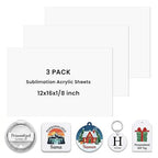 3 Pack Sublimation Acrylic Blanks Sheets 12"x16", 1/6" Thick White Acrylic - Image 7