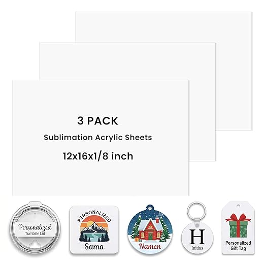 3 Pack Sublimation Acrylic Blanks Sheets 12"x16", 1/6" Thick White Acrylic - Image 7