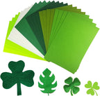 24 Pcs Felt Fabric Sheets, 8 Inch X 12 Inch St. Patrick's Day Green Craft Felt by IheDovb