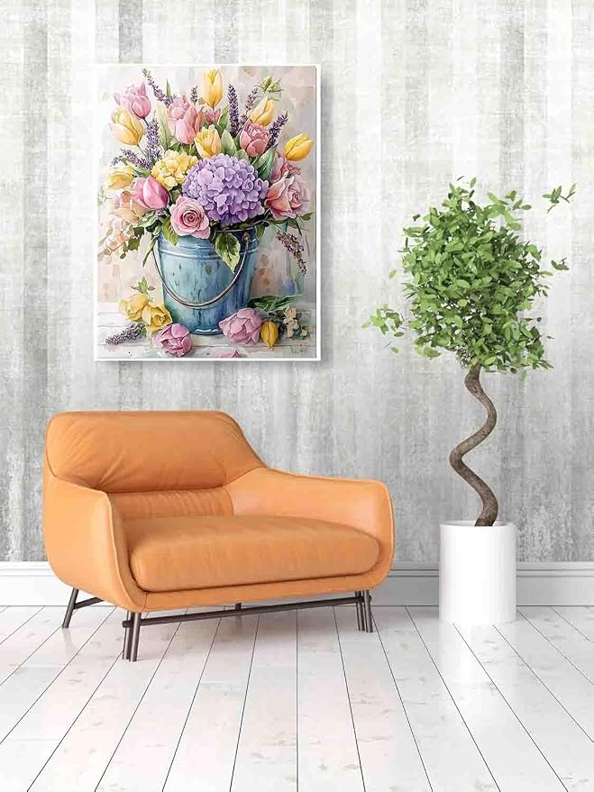 Stamped Cross Stitch Kits for Adults Beginner, Flower Counted Cross Stitch Kits - Image 4