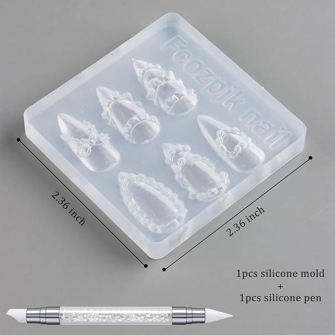 Fcozpjk Silicone Nail Molds, 3D Cake Cream Nail Art Mold - Image 2