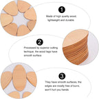 EXCEART 60Pcs Basswood Unfinished Oval Wood Slices 0.78X1.57X0.07In - Image 4