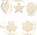 Eggs Shape 50Pcs Unfinished Wooden Easter Ornaments DIY Craft Present-50-Pack - Image 6