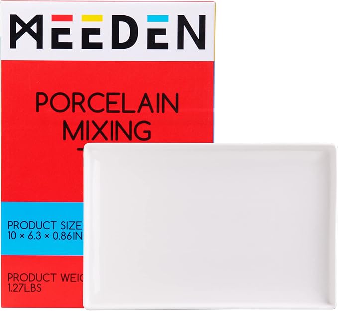 MEEDEN Ceramic Tray Palette, Ceramic Artist Paint Palette, Porcelain Mixing Tray by MEEDEN