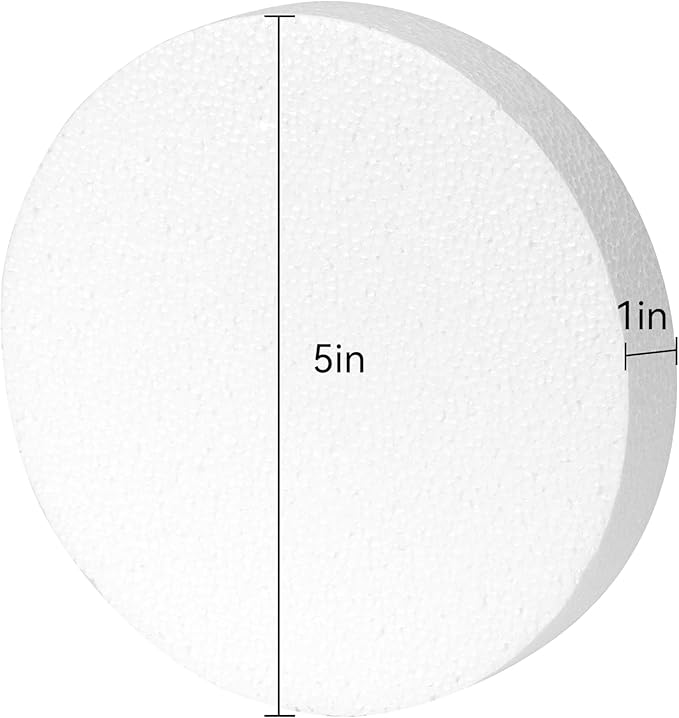 Crafare 15 PCS 5x5x1 Inch Round Foam Circles - Image 2
