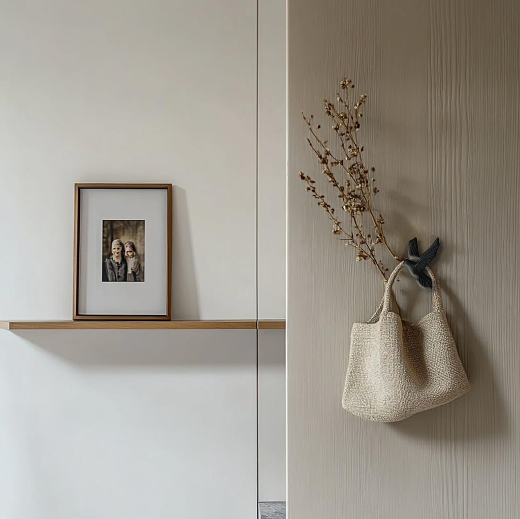 Ambipolar Flying Style Iron Cast Decorative Pigeon Bird Wall Mounted Coat Hooks, 5 Pieces, Black