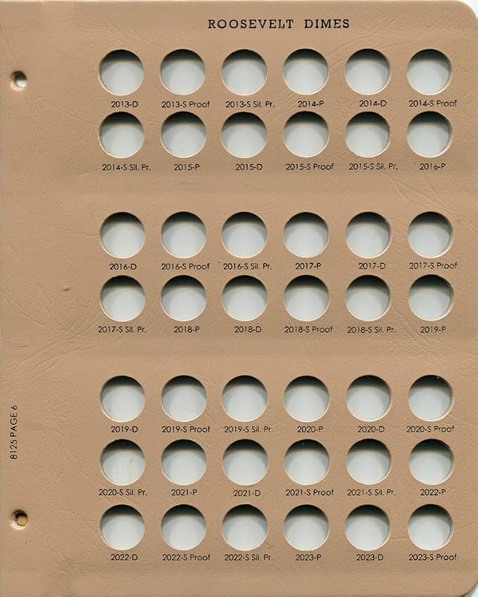 Dansco US Roosevelt Dime Coin Album - Image 8