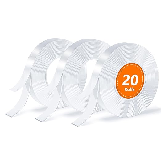 20 Rolls Double Sided Tape, Nano Tape, Transparent Adhesive Tape, Traceless by SUTOUG